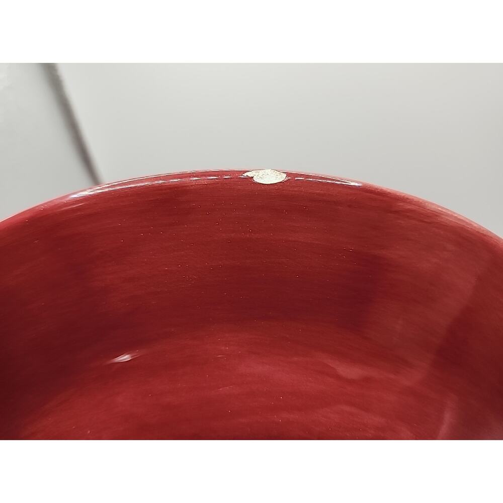 Corsica Home Hand Painted Hand Crafted Large 11 1/4" Red Dinner Serving Plate - Picture 5 of 7